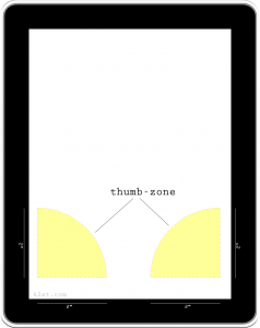 iPad thumb keyboard concept - thumb-zone